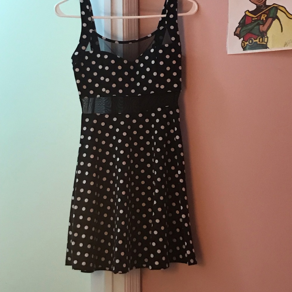 Black and white polka dot dress